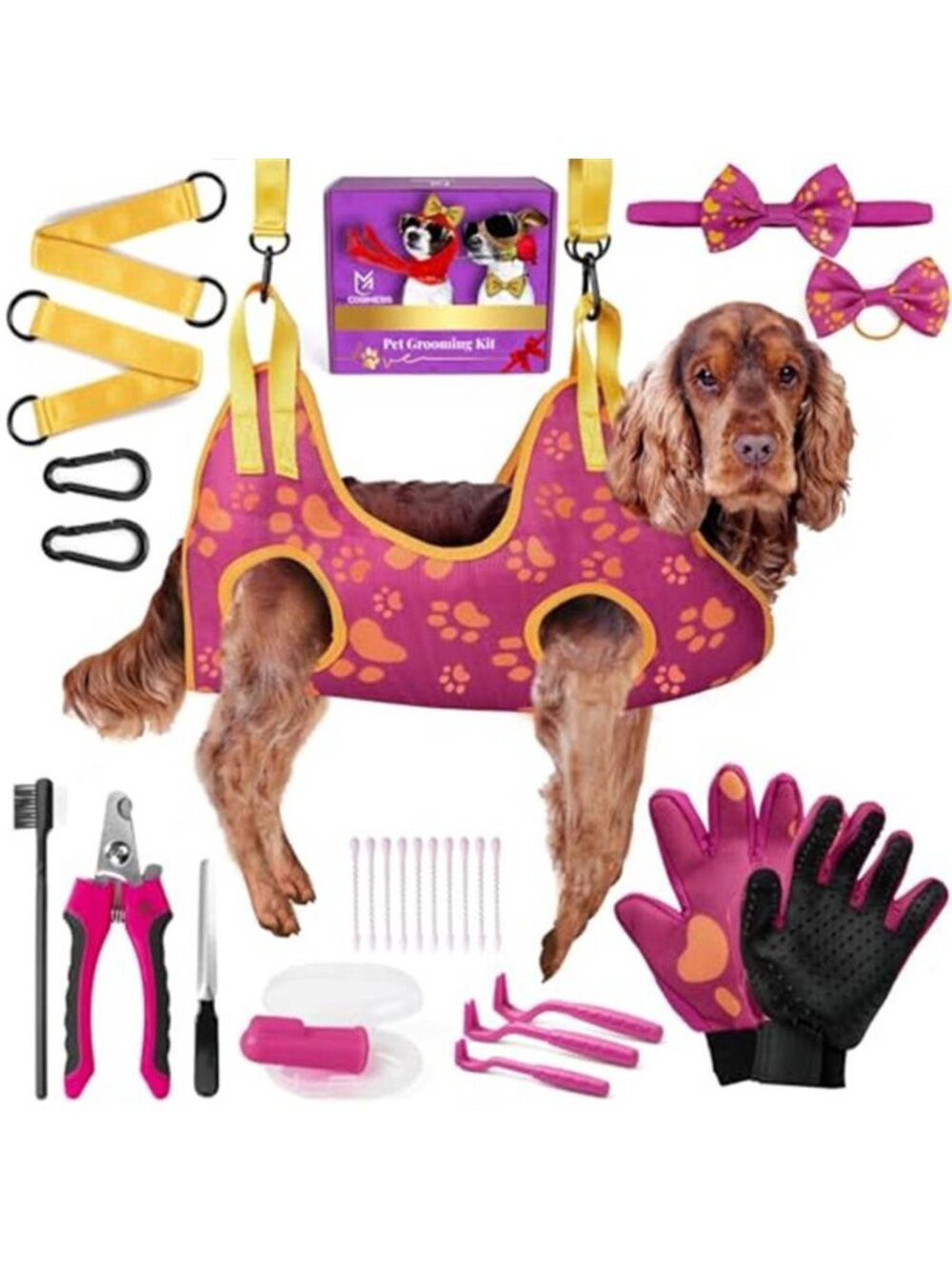 Pet Grooming Hammock for Nail Trimming Complete Groomers Helper Set for Pet